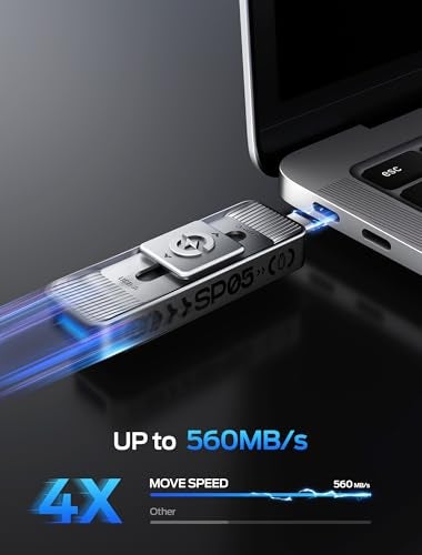MOVESPEED MOVE SPEED 1TB USB Drives ThumbDrive with Dual Ports PushPull Design 560MBs Read Speed Type C USB 32 Drive Portable ssd for iPhone 151617AndroidMac - Image 3