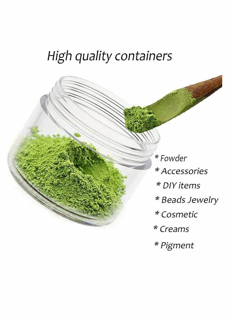 Excefore Plastic Makeup Cosmetic Jars, 12pcs 15ml Column Refillable Travel Empty Clear Sample Container Pots Bottles with Black Screw-on Lids and 6pcs Mini Spatulas for Creams/Powder/Make Up Cosmetic - Image 2