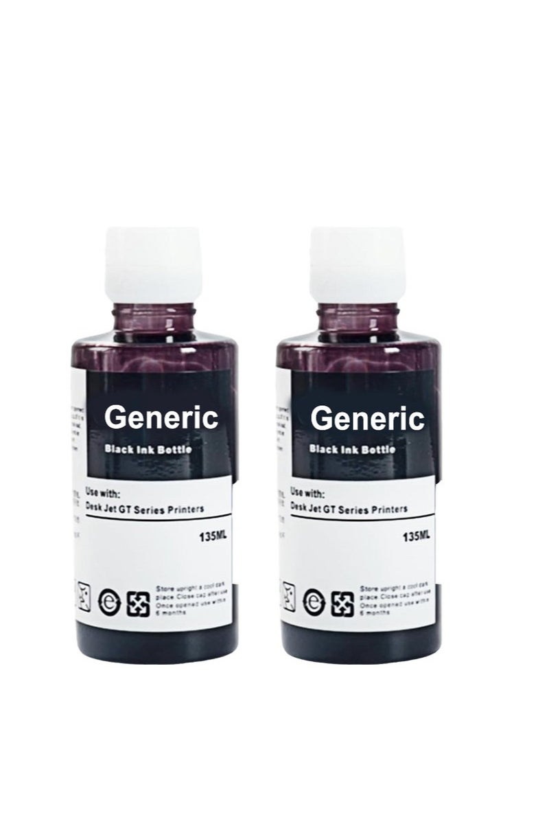 2-Pack GT53XL Compatible Refill Ink Replacement for GT53XL Ink Bottle to Use for DeskJet GT5810, 5820, DeskJet GT and Smart Tank Series of Printer - Image 1