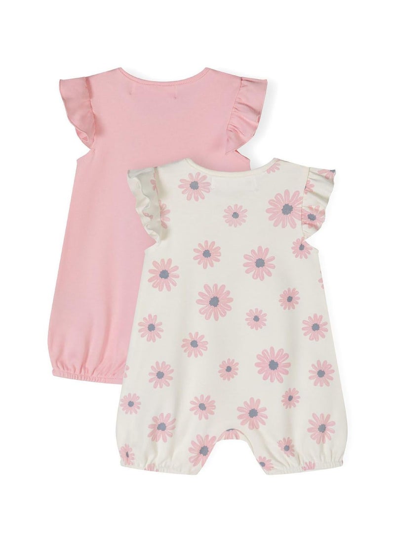 MINOTI 2-Pack Baby Rompers with Ruffle Sleeves and Snap Closures  - Image 3