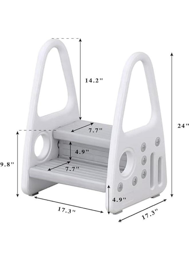 Kids Step Stool, Toddler Two Step Ladder with Safety Handles & Non-Slip Steps,Bathroom Potty Stool & Kitchen Stool, Step Stool for Bedroom, Kitchen Counter Toddler Step Stool Helper (Gray) - pzsku/ZBCE7B25C3362C0A4D2C2Z/45/_/1721491968/93eb9d4b-c848-4950-860e-e585f8d7d569