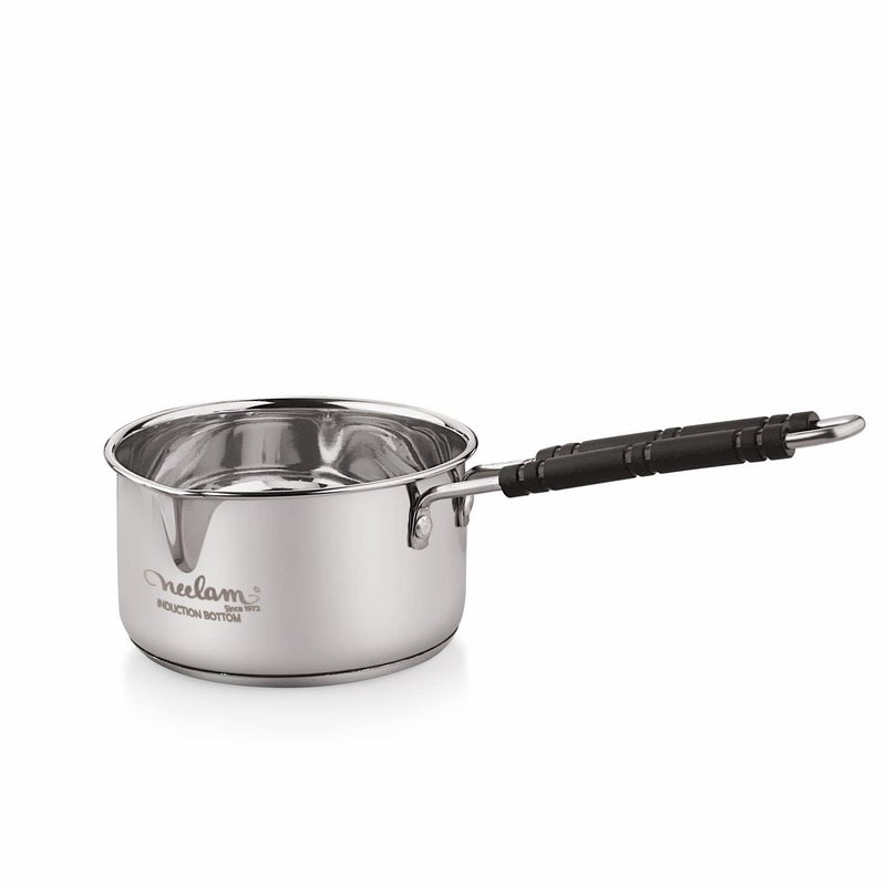 Neelam Premium Stainless Steel Induction Bottom Saucepan with HeatResistant Wire Handle 1150 ml 22 Gauge Durable Easy to Clean Perfect for Cooking Sauces Soups and Stews 1 Piece - Image 2