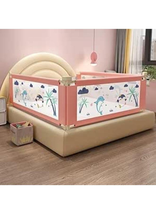 ماركة غير محددة حاجز حماية لسرير الأطفال من أجل روضة الأطفال وحواجز سرير الأطفال، جانب واحد - الحجم: 180 سم (وردي) 