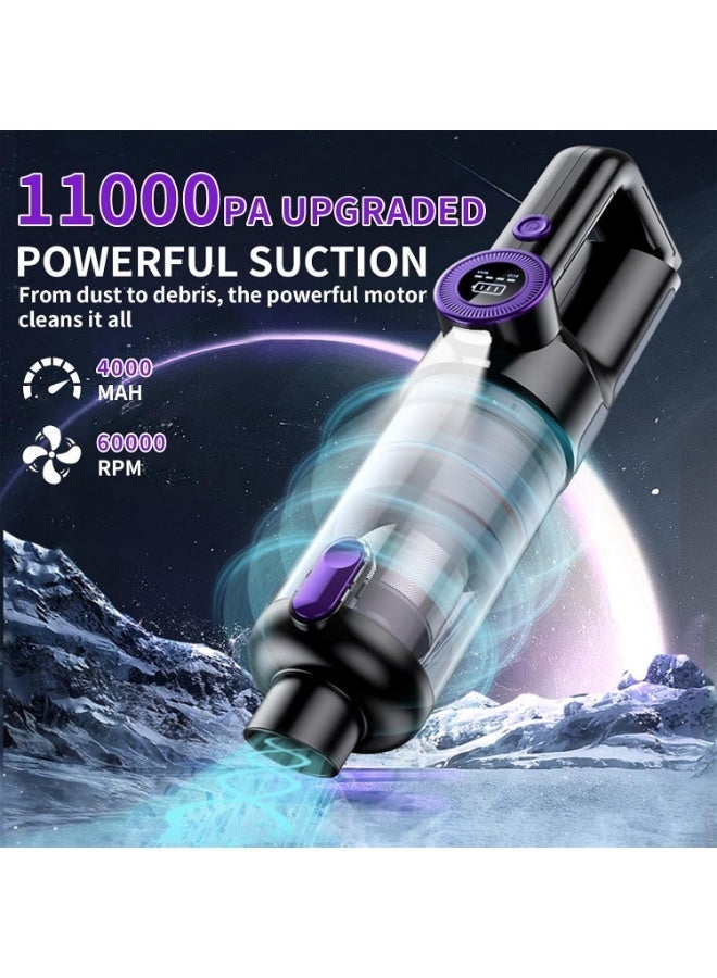 TANMASHI Car Vacuum Cleaner Wireless Brushless, 14000Pa Strong Suction Portable Vacuum for Car, Rechargeable Car Cleaner with LED Display, Air Duster & Floor Brush Attachment - Image 2