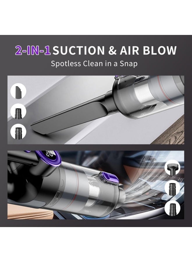 TANMASHI Car Vacuum Cleaner Wireless Brushless, 14000Pa Strong Suction Portable Vacuum for Car, Rechargeable Car Cleaner with LED Display, Air Duster & Floor Brush Attachment - Image 5