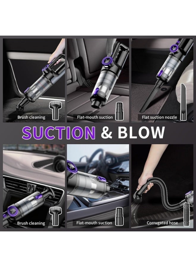 TANMASHI Car Vacuum Cleaner Wireless Brushless, 14000Pa Strong Suction Portable Vacuum for Car, Rechargeable Car Cleaner with LED Display, Air Duster & Floor Brush Attachment - Image 4