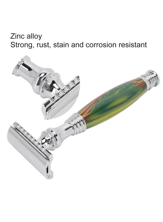 klarako Safety Razors Handle for Men, Long Handled Double Edge Razors Safety Shaving Manual Mustache Removal Traditional Tool with Handle Replacement Holder Shave Supplies for Home Salon (Green,Without Blade - Image 2