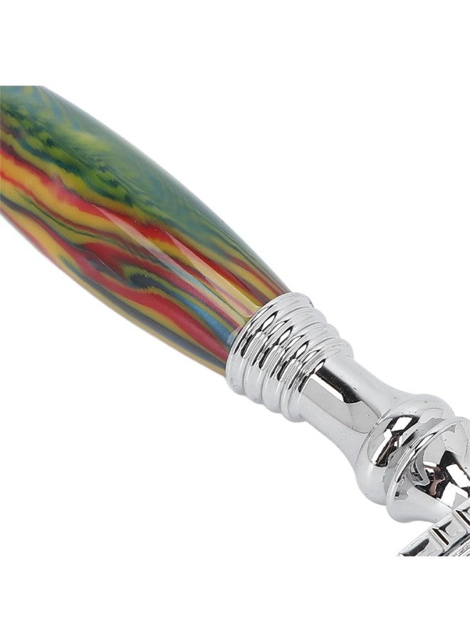 klarako Safety Razors Handle for Men, Long Handled Double Edge Razors Safety Shaving Manual Mustache Removal Traditional Tool with Handle Replacement Holder Shave Supplies for Home Salon (Green,Without Blade - Image 3