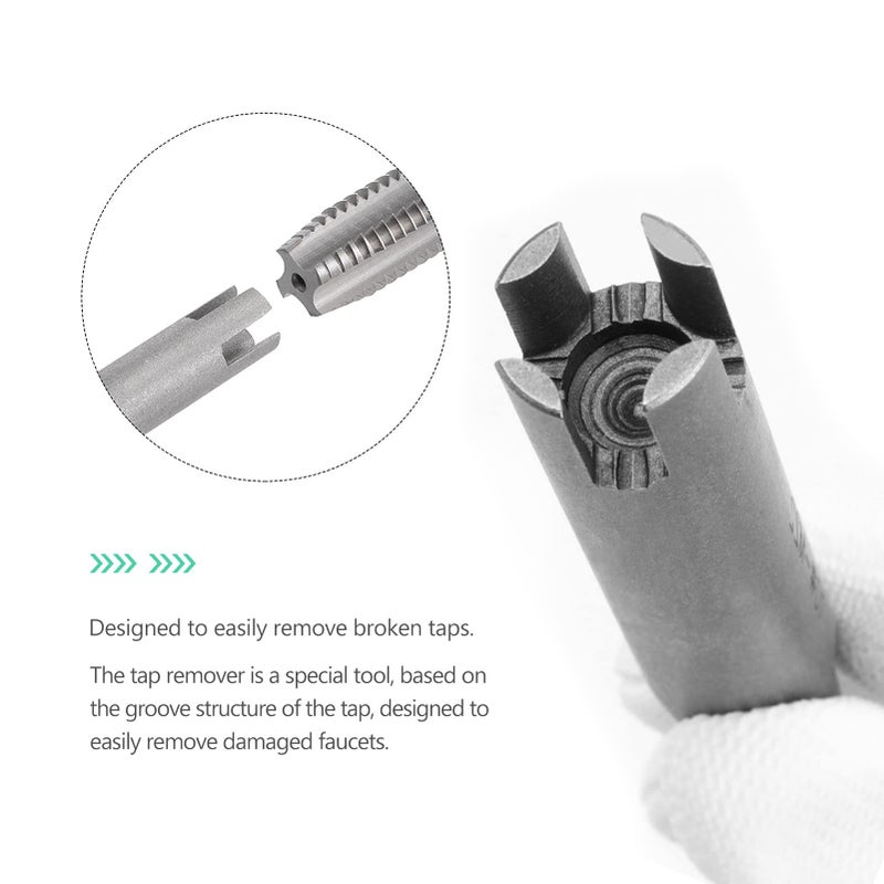 Flylin Tap Extractor, 6 Pcs 3/4 Flute Broken Head Screw Remover 3 Types Steel Stripped Tap Extractor Set - Image 4