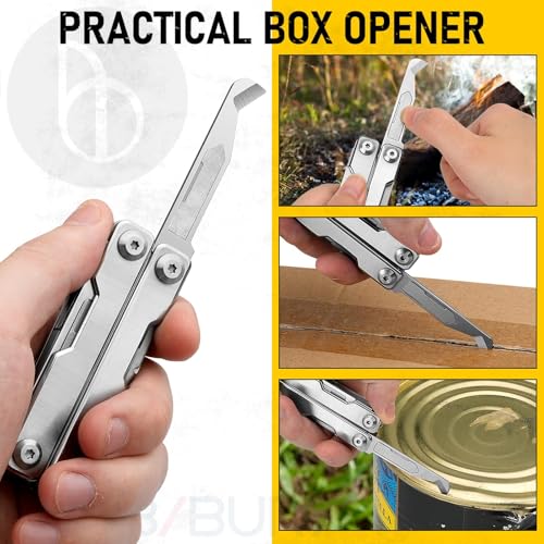 BIBURY Mini Multitool Pliers BI2051A, Mini Pocket Pliers with Window Breaker, Seat Belt Cutter, Bottle Opener for Outdoor Survival, EDC Multi Tool with Pocket Clip, Gifts for Men and Women - Image 4