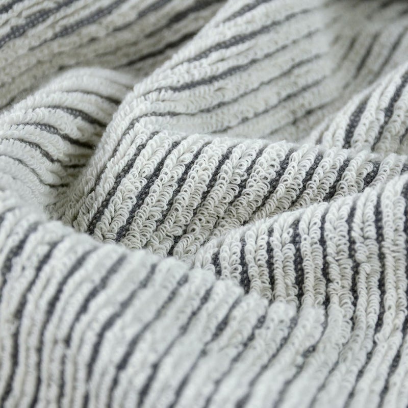 Cleanbear Gray Hand Towels for Bathroom with Textrued Lines, 100% Cotton, Stylish Towels for Guests, 28 x 13 Inches - Image 5