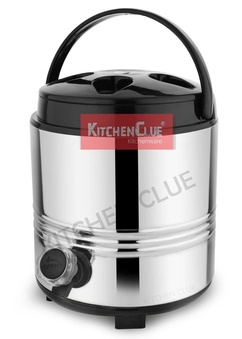 KITCHEN CLUE Stainless Steel Insulated Hot Tea Pot with Easy to Carry Handle I PUF Insulated Thermosteel Flask I 5 Liters I Ideal for Kitchen Home Office I Travelling I Picnic - Image 1