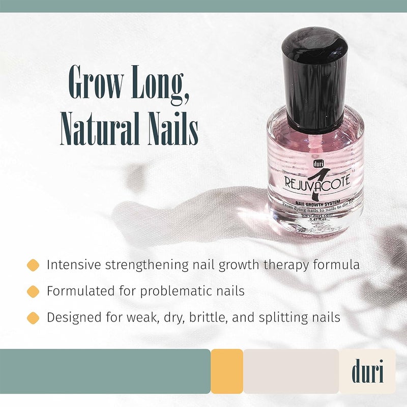 duri Rejuvacote 1 Nail Growth System - Maximum Strength Nail Strengthener (3 Bottles, 0.45 fl. oz each) - Image 2