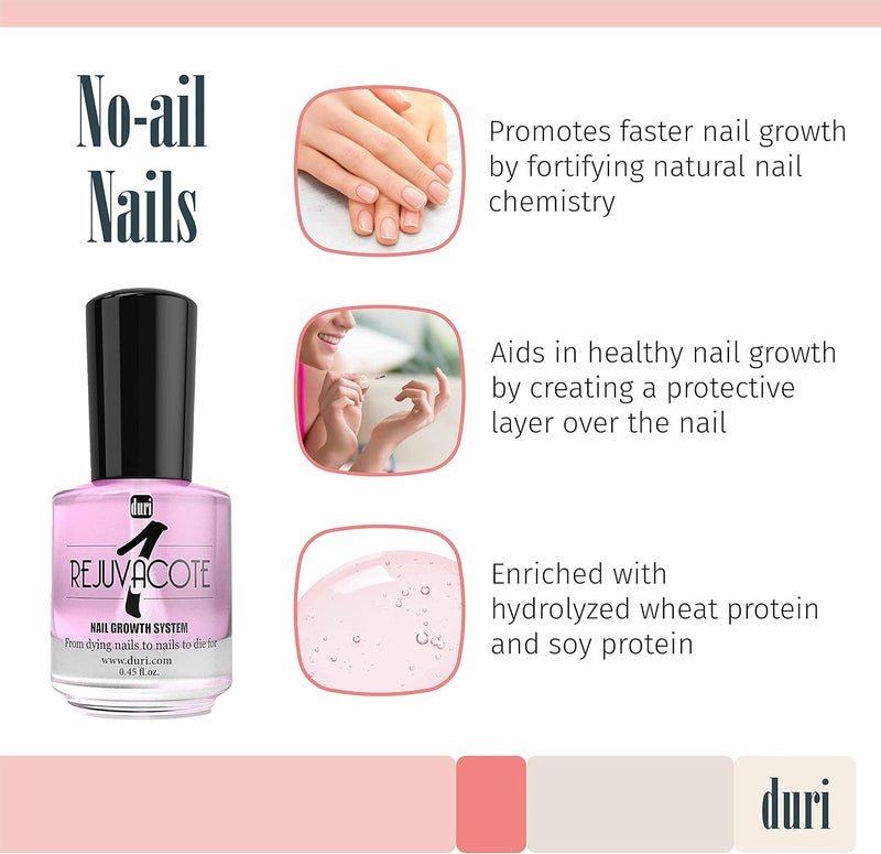 duri Rejuvacote 1 Nail Growth System - Maximum Strength Nail Strengthener (3 Bottles, 0.45 fl. oz each) - Image 3