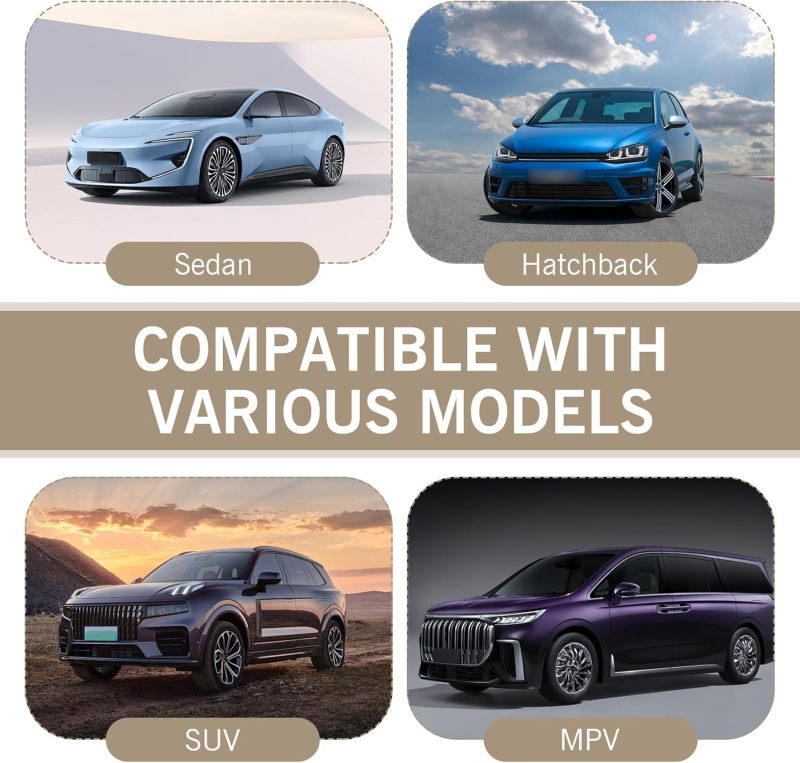 Car Windshield Cover Silver Thick Durable Material Innovative Insulation Tech - Reflective Warning Strip Windshield Protector for All-Season Car Front Area Protection - Image 3