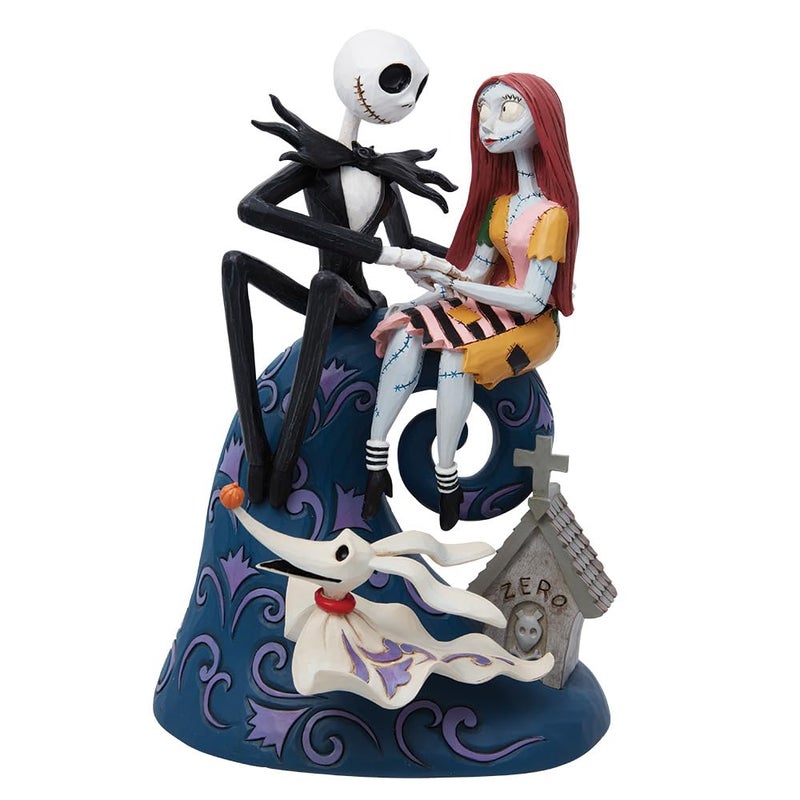 Enesco Enesco Jim Shore Disney Traditions Nightmare Before Christmas Jack  Sally & Zero on Hill - Image 1