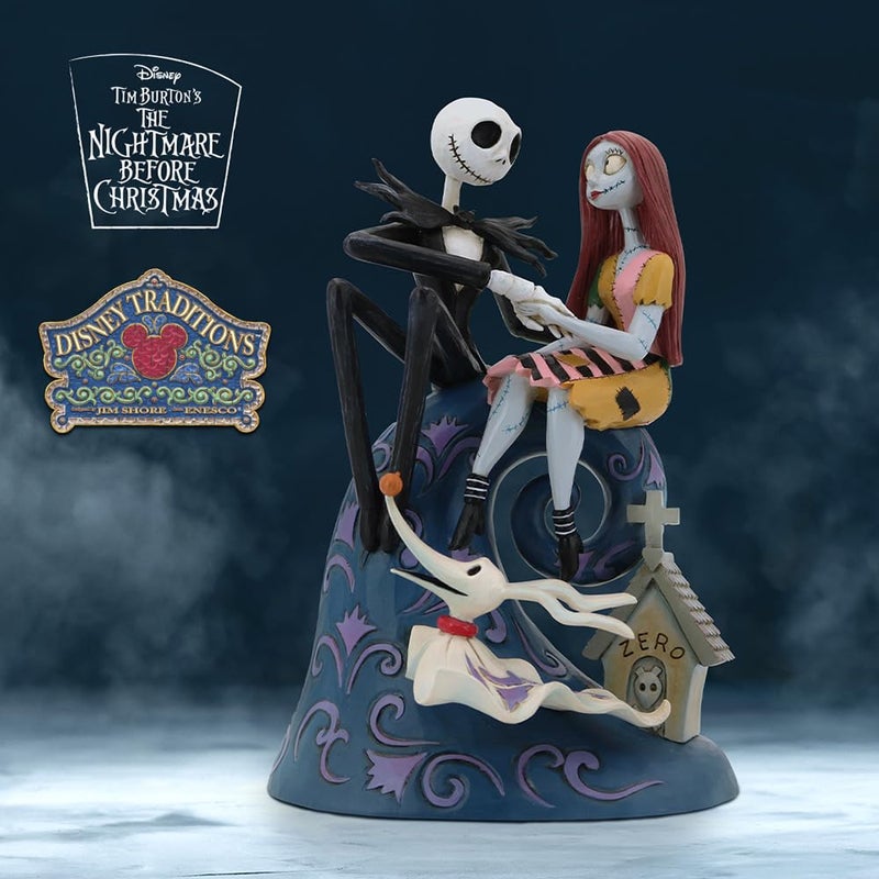 Enesco Enesco Jim Shore Disney Traditions Nightmare Before Christmas Jack  Sally & Zero on Hill - Image 2