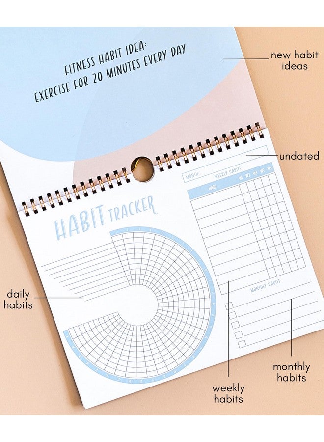 لامير تقويم لامار لتتبع العادات - مجلة عادات ملهمة مع غلاف حلزوني - مجلة يومية لتتبع العادات ولوحة الأهداف - مجلة أهداف تحفيزية - أداة رائعة للإنتاجية والتمرين - Image 3