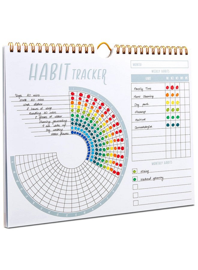 لامير تقويم لامار لتتبع العادات - مجلة عادات ملهمة مع غلاف حلزوني - مجلة يومية لتتبع العادات ولوحة الأهداف - مجلة أهداف تحفيزية - أداة رائعة للإنتاجية والتمرين - Image 1