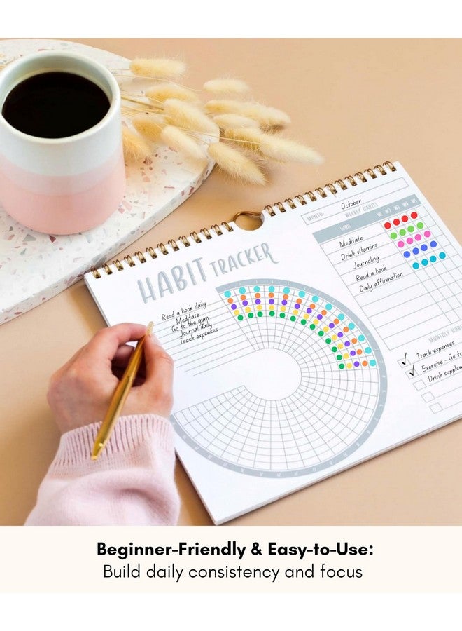 لامير تقويم لامار لتتبع العادات - مجلة عادات ملهمة مع غلاف حلزوني - مجلة يومية لتتبع العادات ولوحة الأهداف - مجلة أهداف تحفيزية - أداة رائعة للإنتاجية والتمرين - Image 4