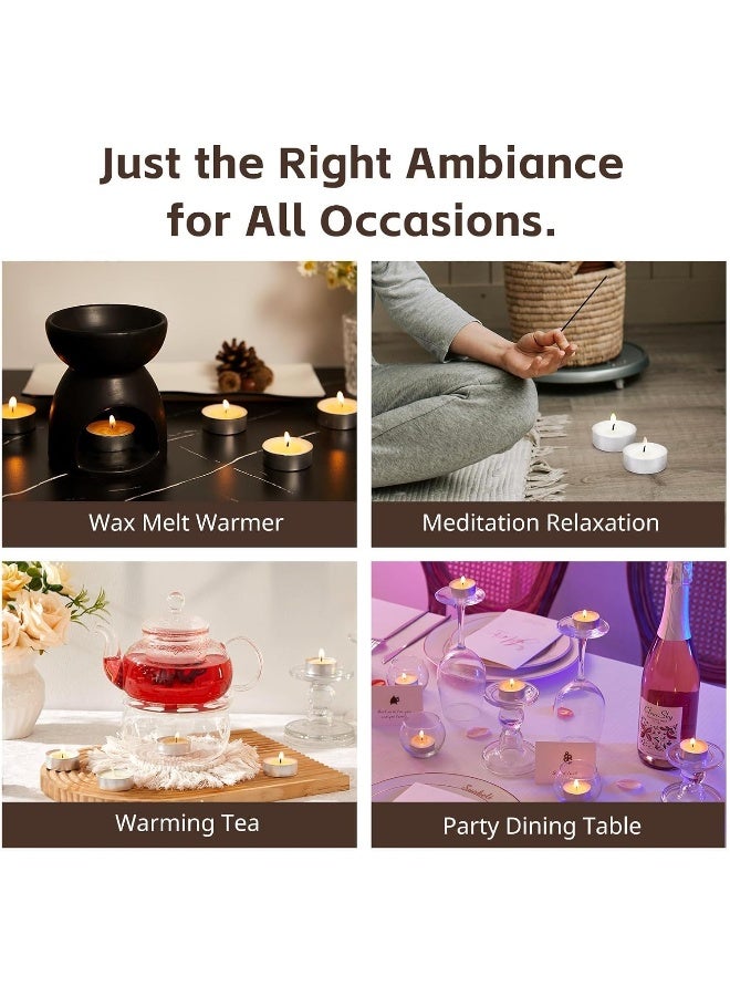 MOMENT Tealight Candles - Giant 100, Packs - White Unscented European Votive Smokeless Tea Lights For Shabbat, Weddings, Christmas, Home Decorative - Image 4