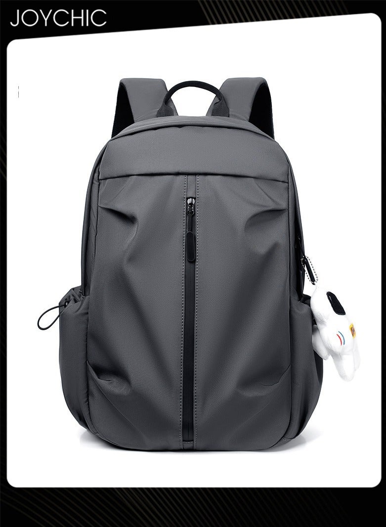 جوي شيك حقيبة ظهر يومية للأعمال مضادة للسرقة من البوليستر بتصميم جديد، حقيبة كتب مقاومة للماء بسعة كبيرة، حقيبة مدرسية مع قلادة رائد فضاء، رمادية - Image 2