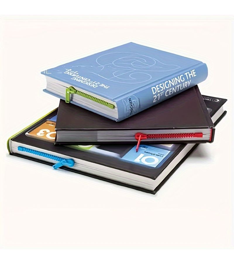 Set Of 2 Random Color 3D Zipper Bookmarks Vibrant Durable Page Markers For Students Book Lovers - Image 4