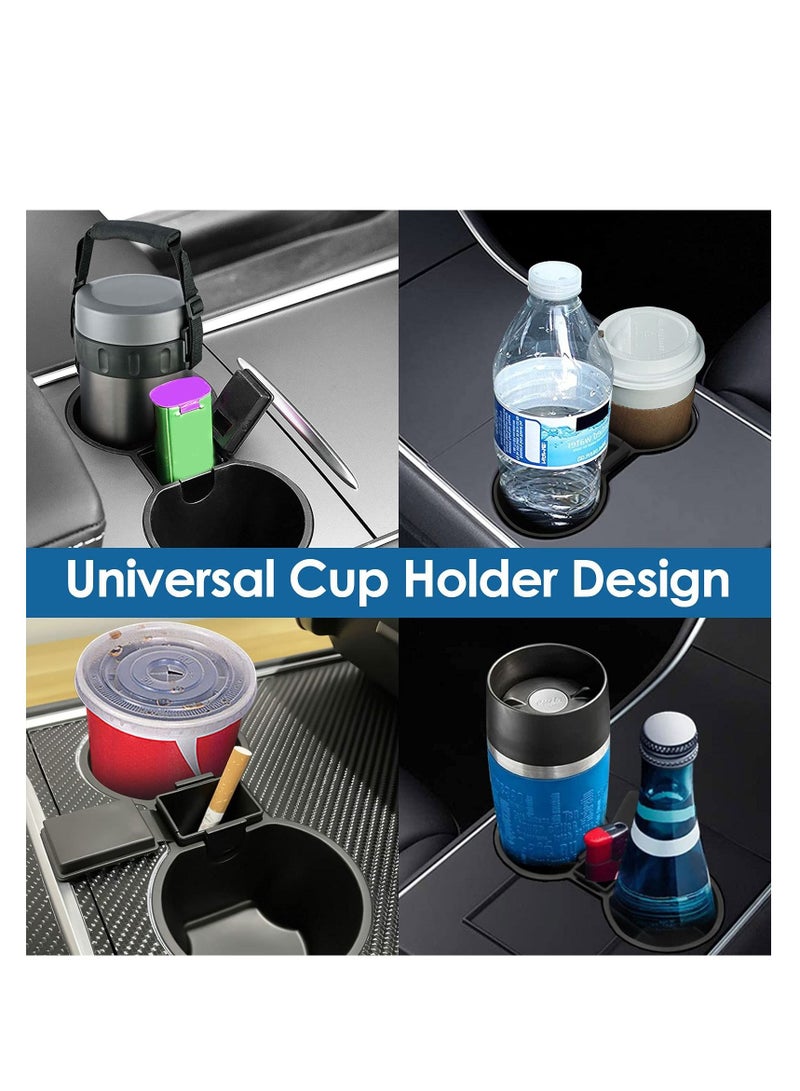 SYOSI Center Console Cup Holder for Tesla Model 3 / Model Y 2021 2022, Silicone Center Console Slot Slip Limit Clip Cup Holder Insert for Car Accessories Bottle Coffee Mug - Image 3