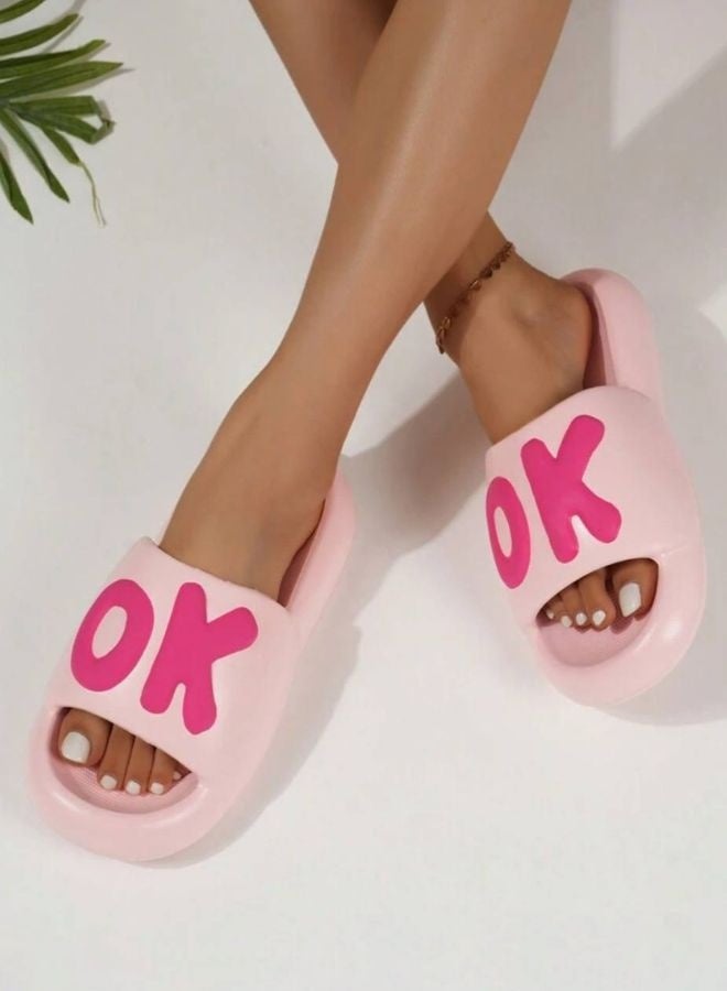 OK Women’s Slippers – Pink, Lightweight EVA, Feminine Look & Non‑Slip Sole  - Image 3