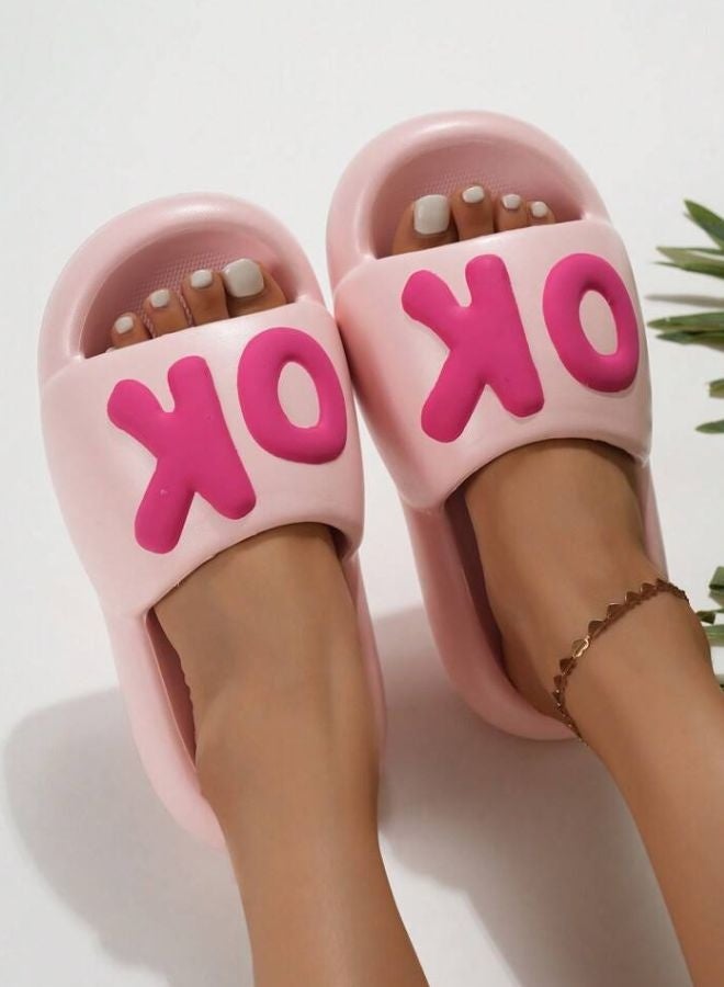 OK Women’s Slippers – Pink, Lightweight EVA, Feminine Look & Non‑Slip Sole  - Image 2
