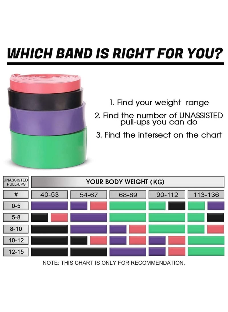 Sky Land Pull Up Resistance Exercise Bands| Set Of 4 Multicolor Heavy Duty Loop Bands, Stretch Bands For Power Lifting Workout With Storage Bag, EM-9356  - Image 3