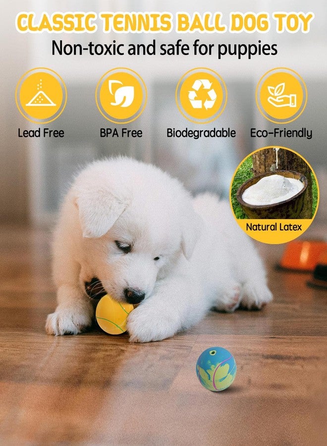 SCHITEC Dog Squeaky Toy Balls, Puppy Tennis Balls for Fetch Play, Interactive Latex Squeak Pet Toy for Puppies Mini Breed Small Dogs - Image 4