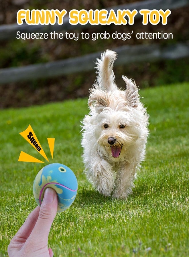 SCHITEC Dog Squeaky Toy Balls, Puppy Tennis Balls for Fetch Play, Interactive Latex Squeak Pet Toy for Puppies Mini Breed Small Dogs - Image 2