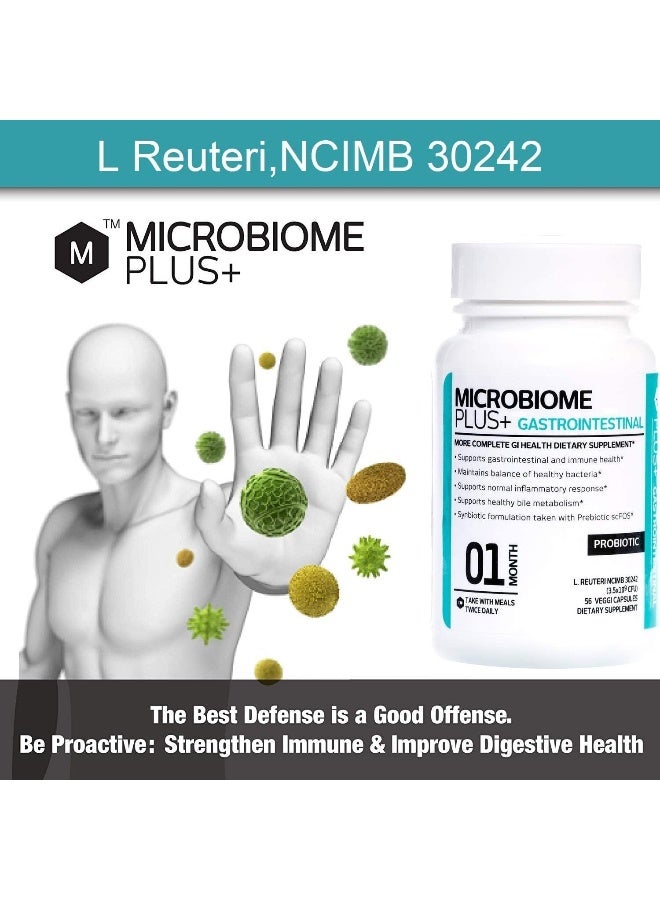 Microbiome Plus Gastrointestinal Probiotics L Reuteri NCIMB 30242 GI Digestive Supplements Capsule, Allergy Safe & Gluten Free for Men and Women (1 Month Supply) - Image 3