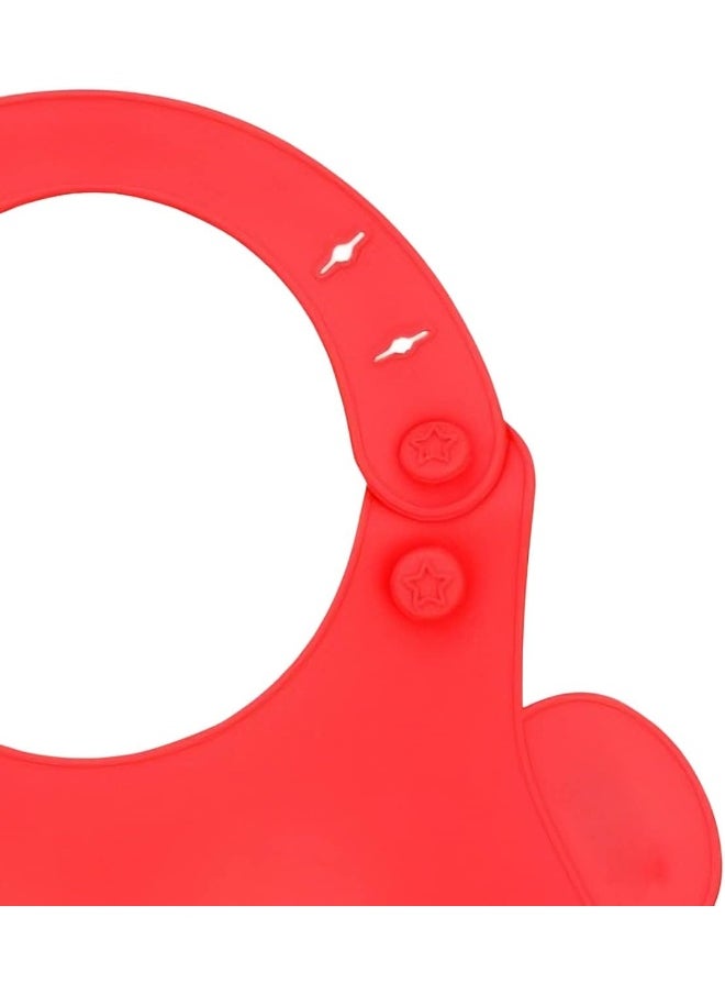 The Little Lookers Silicone Feeding Bib with Adjustable Strap, Waterproof, Easy to wash, Stain Proof | BPA Free/Soft Material Bibs with Tray/Food Catcher  - Image 4