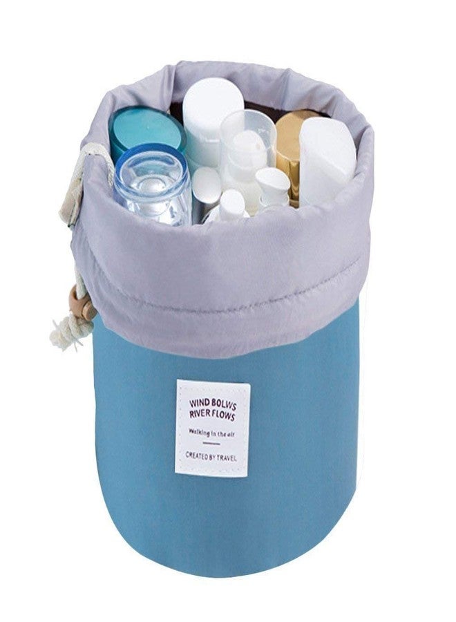 ERHETUS Latest Stylish Bucket Barrel Shaped Cosmetic Bag | Toiletry Bags | Round Makeup Pouch for Girls and Women (Multi Color) - Image 1