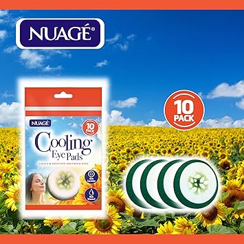 Nuage Cooling Eye Pads Cools Soothes Irritated Eyes Infused with Cucumber Vitamin E Refresh Revive Suitable for Daily Use Relax Pamper 10 Pack - Image 2