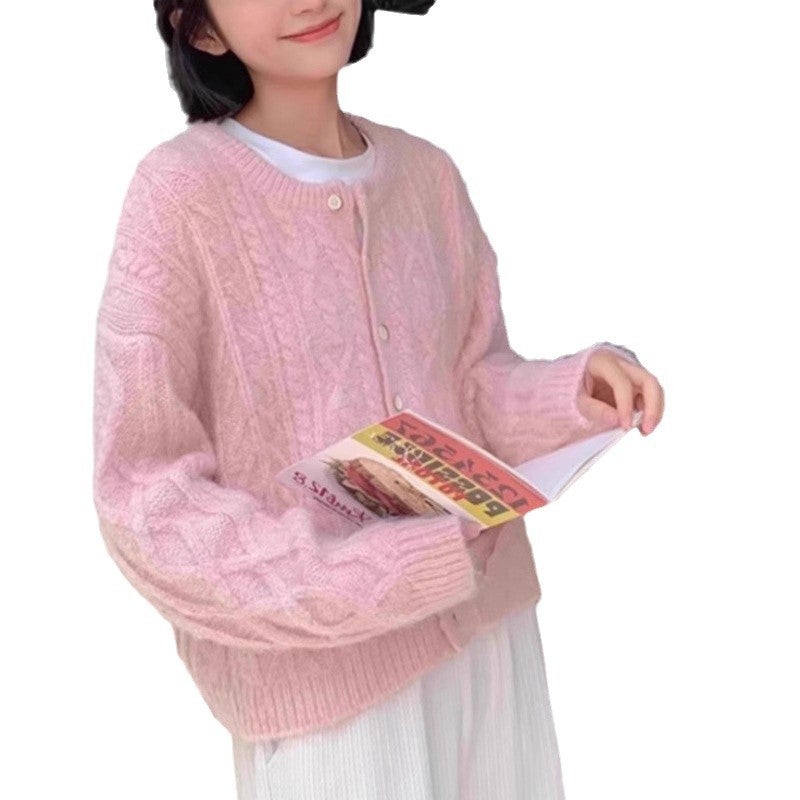 كنزة صوف كابل ناعمة للنساء، قصيرة، بأزرار - Image 4