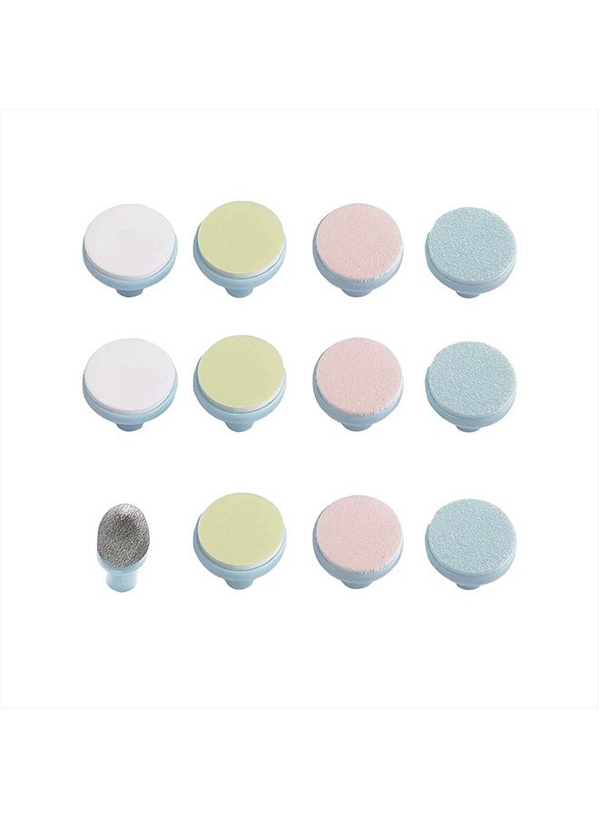 POPYJAN Qunlions life 12 Pieces Baby Nail File Pads Trimmer Replacement Electric Grinding Heads for Standard Kid Suits to Newborn Infant Toddler blue Piece Set - Image 1