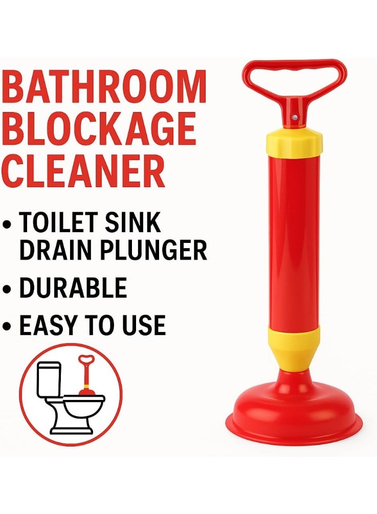 Lukadah Heavy Duty Drain Plunger Pump Cleaner for Kitchen Sink, Bathroom Toilet, Powerful Air Pressure Drain Blaster, Manual Clog Remover Tool, High Pressure Pipe Cleaner for Sink, Bathtub, Shower Drain Cleaning Tool (Multicolour) - Image 2