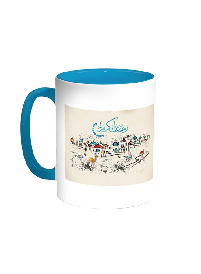 RYN Ramadan Kareem Printed Coffee Mug TurquoiseWhite/Beige