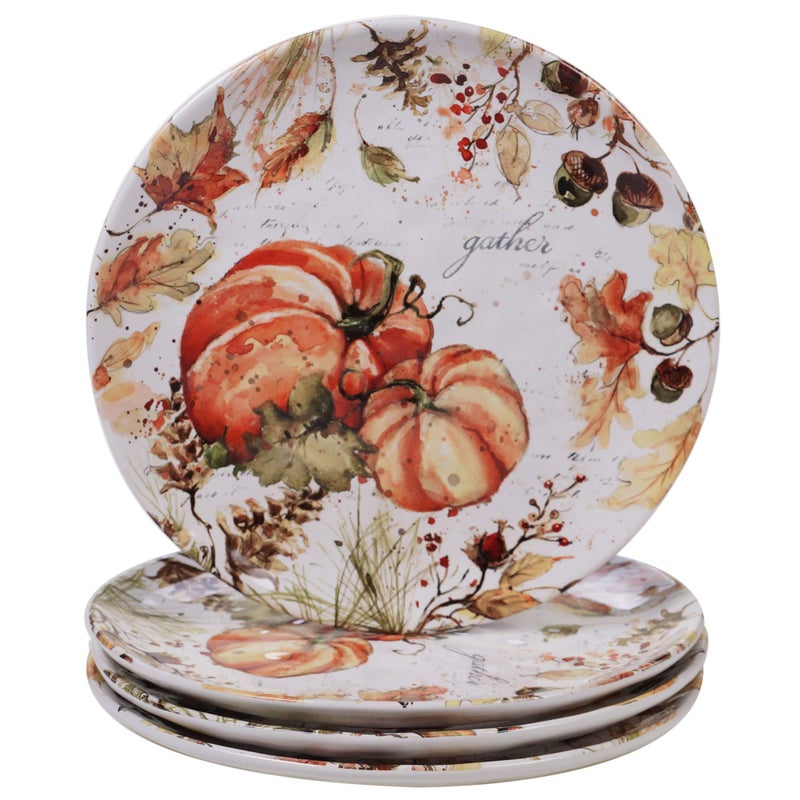Certified International Harvest Splash Set4 Dinner Plate 11Multicolored Large