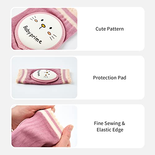 Reidio 2 Pairs Baby Knee Pads for Crawling Breathable Elastic Cotton Crawling Knee Pads Cute Unisex Baby Knee Protector with Sponge Pad for Baby Toddler (Rabbit & Cat) - Image 3