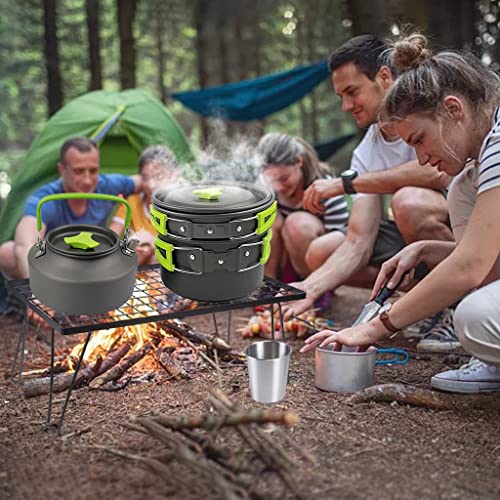 TrekEaze 7Camping Cooking Set - 10-Piece Outdoor Utensils Mess Kit with Carabiner, Spoon, Bowl, Glass, and Non-Stick Pan - Portable Trekking Cooking Accessories for Camping, Hiking, and Picnic - Image 5