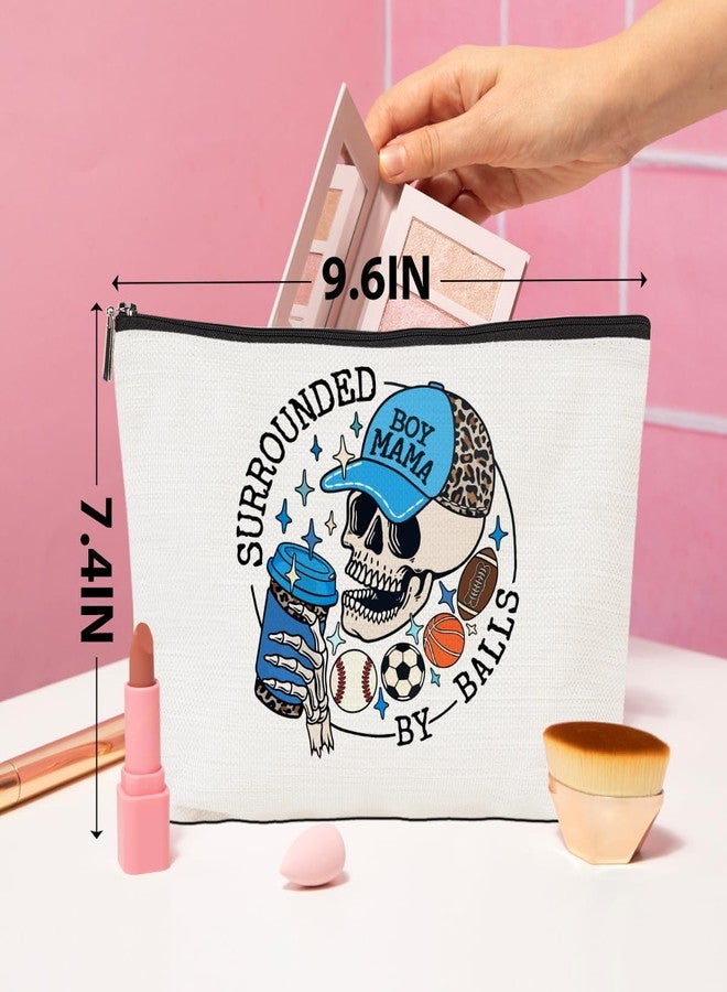 CQM Boy Mother Mom Gifts Funny Makeup Bag Baseball Soccer Football Basketball Sports Gifts Skeleton Cosmetic Bag Sports Mama Zipper Pouch Gifts for Mom Women Sports Coaches Birthday Gifts - Image 4