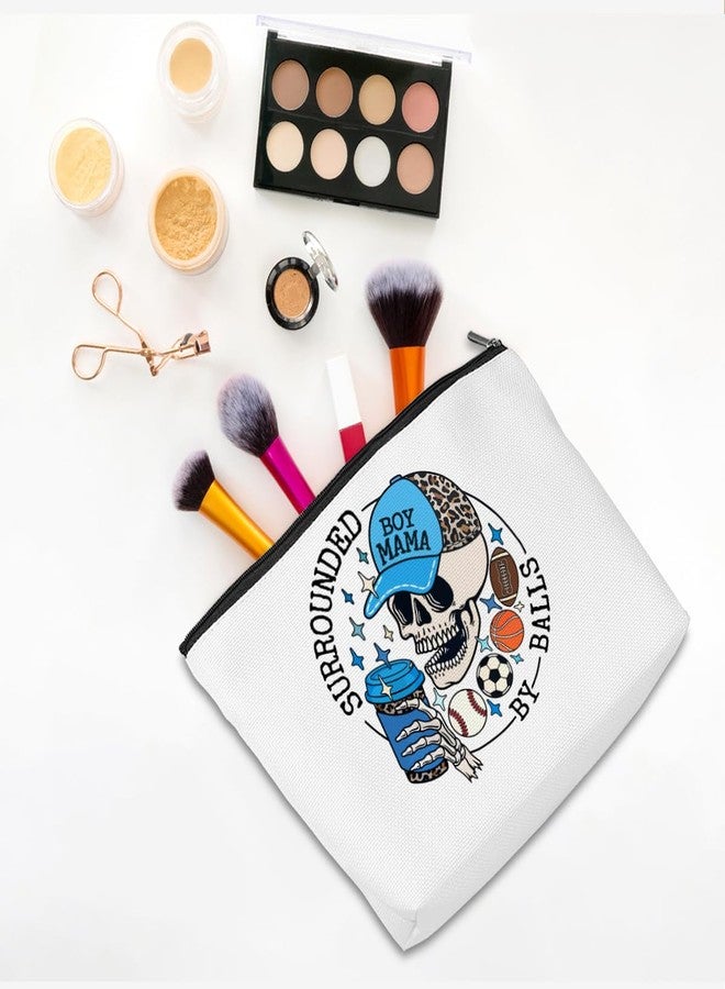 CQM Boy Mother Mom Gifts Funny Makeup Bag Baseball Soccer Football Basketball Sports Gifts Skeleton Cosmetic Bag Sports Mama Zipper Pouch Gifts for Mom Women Sports Coaches Birthday Gifts - Image 3