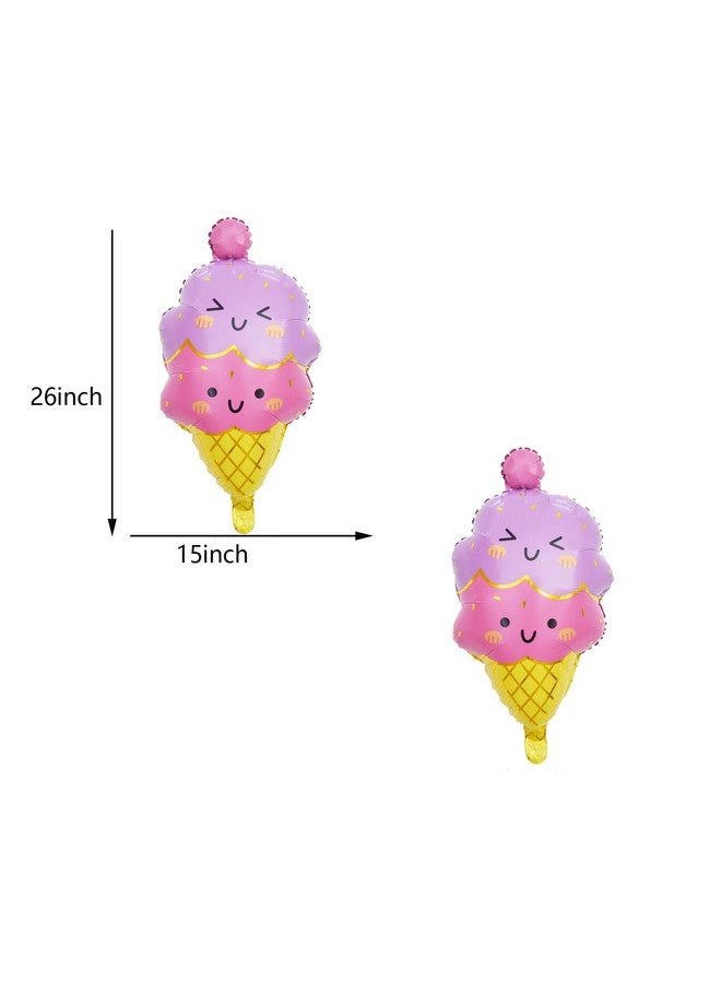 LYK 6PCS Ice Cream Foil Balloons Ice Cream Party Decorations Mylar Balloons for Baby Shower Ice Cream Summer Hawaii Luau Birthday Party Decorations - Image 4