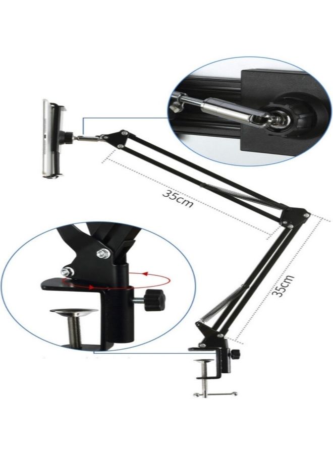 حامل لوحي مرن دوار 360 درجة عالمي باللون الأسود - Image 5