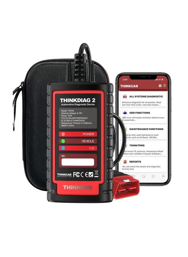 Thinkcar ThinkDiag 2 Bluetooth OBD2 Diagnostic Scanner for All Vehicles with 15 Reset Functions for All System Diagnostic Support OBDII / EOBD / CAN-FD Protocol 1 Year all Software Free - Image 1