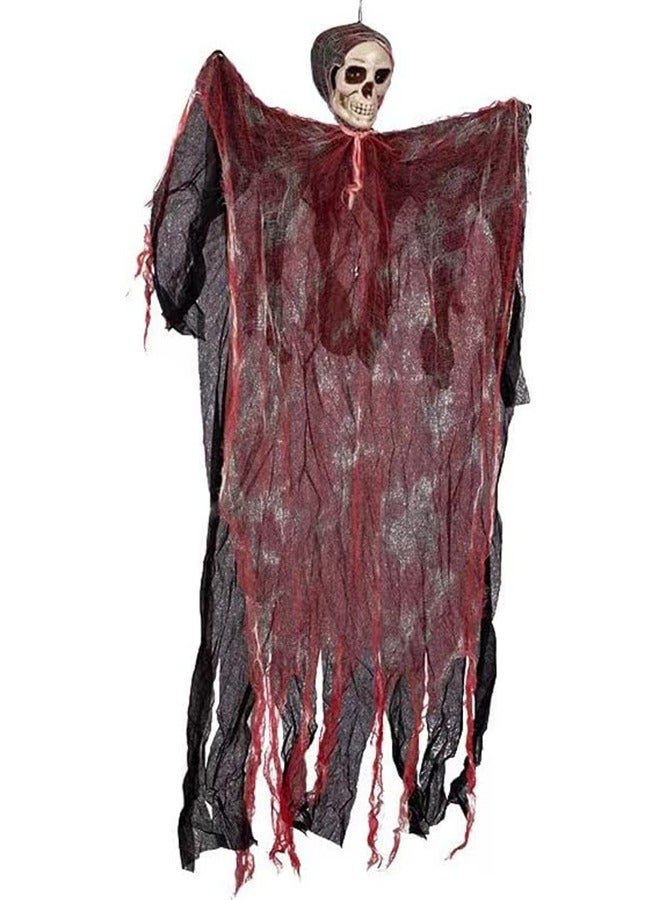 الهالوين المعلق إله الموت الهالوين الهيكل العظمي الشبح الطائر يستخدم للهالوين منزل مسكون داخلي وخارجي فناء حديقة حفلة رعب الدعائم الديكور - Image 1